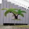Powder coated decorative palm tree