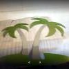Powder coated decorative palm trees