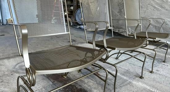 Powder coated metal patio chairs